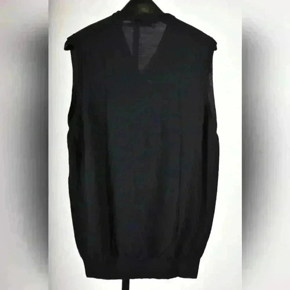 JOHN SMEDLEY Navy Fine Knit Merino Wool Crewneck  Sweater Vest Medium England - Picture 7 of 7